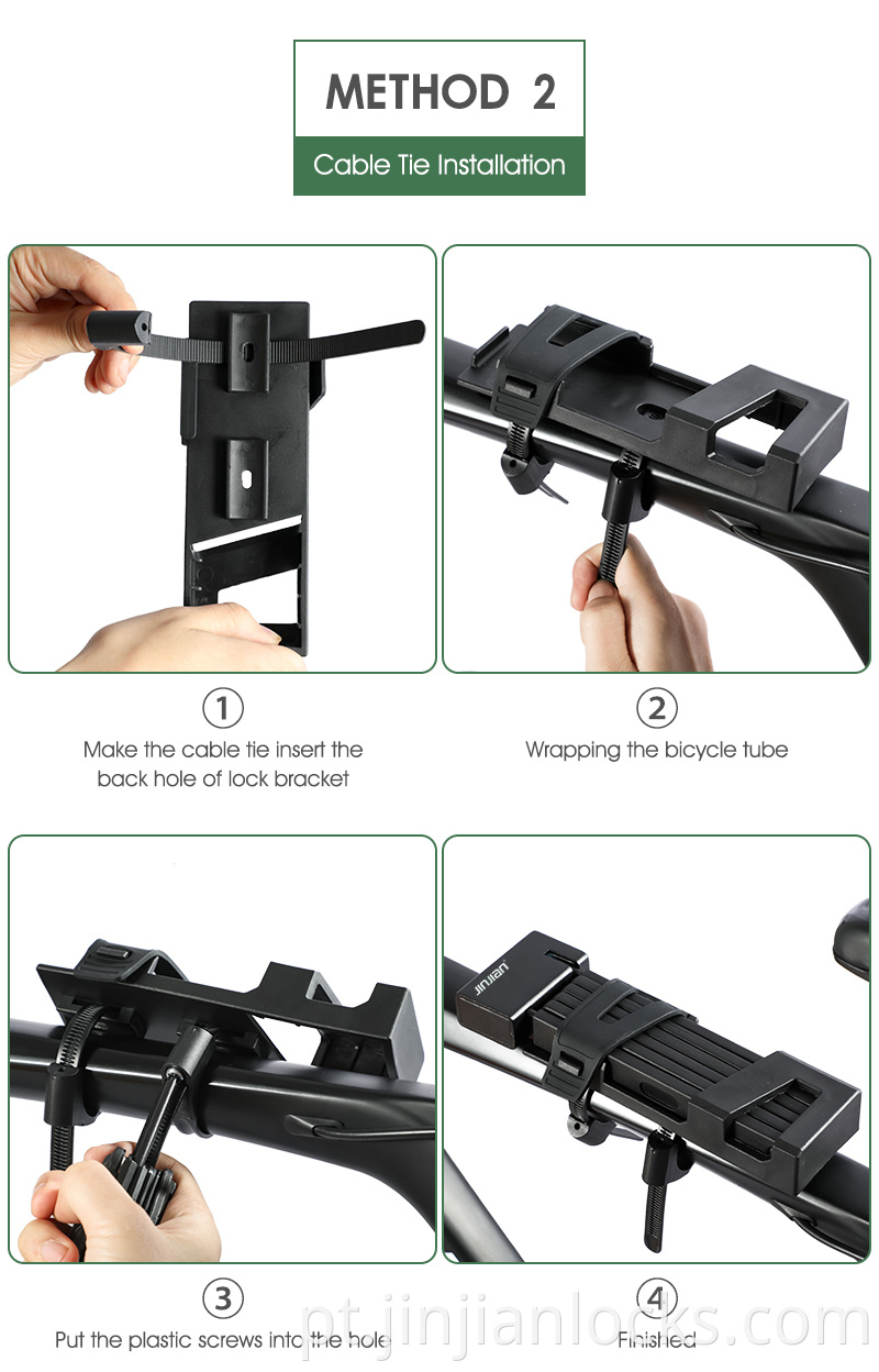 Lock de travamento dobrável de bicicleta trava dobrável para bicicleta elétrica Ecocolador E-scooter dobrável Bloqueio de bicicleta de corrente